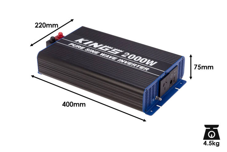 Kings 2000W Pure Sine Wave Inverter Includes Inverter Power Cables
