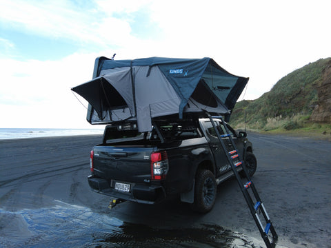 Kings Tourer X 1600 Side-Opening Rooftop Tent | 2 min Setup | Integrated Moon-Roof & Fly | 280gsm