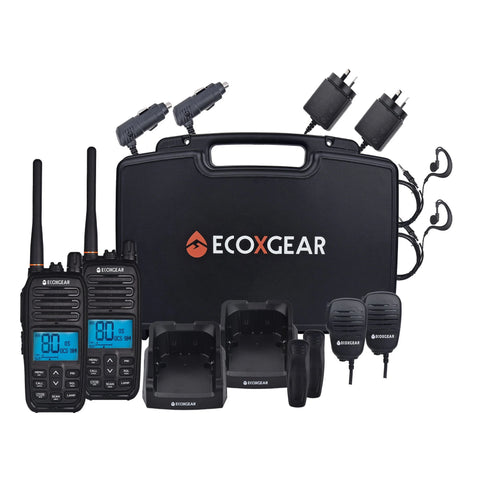 ECOXGEAR ECOXTALK 5.0W MAX Output Power EXG500-2PK UHF CB Handheld Radios Delux Pack