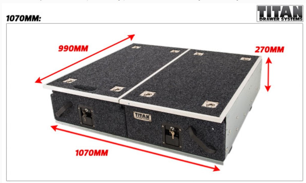 Titan Drawer System - 1070mm (Incl wings)