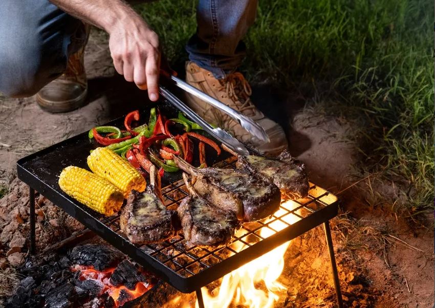 Camp Fire BBQ Plate ( Includes Canvas Storage Bag )