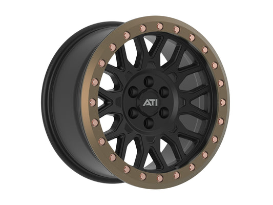 AT-01 17X8.5 HYBRID BEADLOCK WHEEL - BLACK (6X139.7) [OFFSET: +20] [RING OPTION: Bronze Imitation Beadlock Ring]