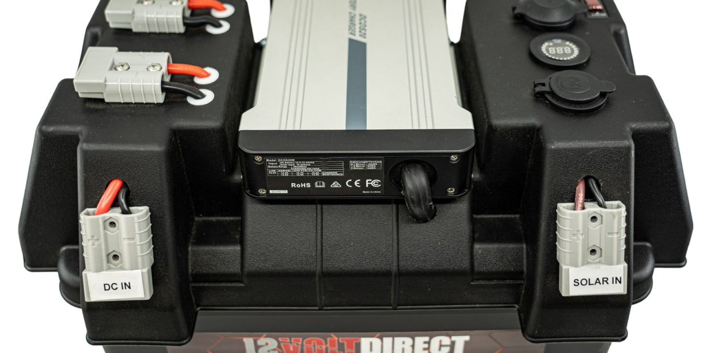 12 VOLT DIRECT Plug & Play Portable Dual Battery Box Powerstation Kit (Battery Box only/ 20amp DCDC/40 Amp DCDC)