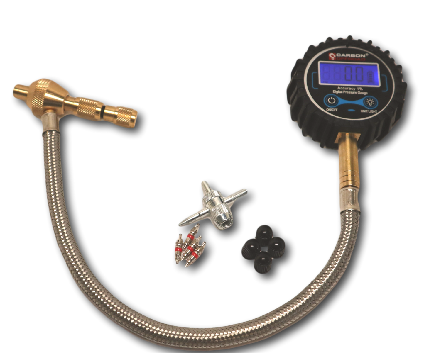 Carbon Offroad Speedy Tyre Deflator / Pressure Gauge Digital Or Analog