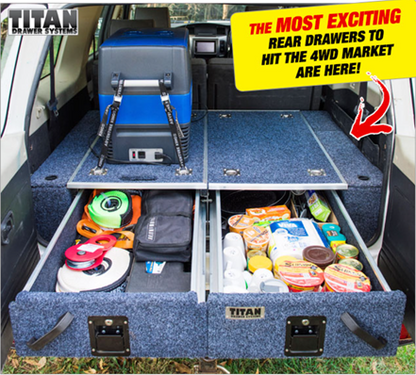 Titan Drawer System - 1070mm (Incl wings) | Landcruiser, Patrol, Large SUV or UTE | Inc. Fridge Slide